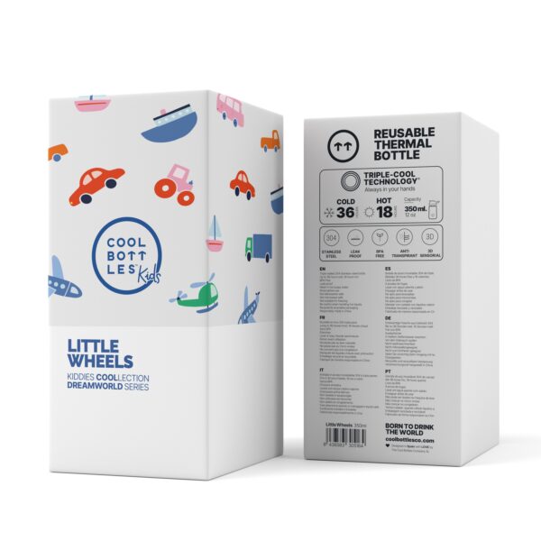CBKD35LW-3 The Kiddie Bottle – Little Wheels 350ml