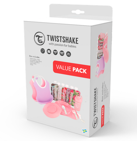 Twistshake комплет за јадење -розев сет