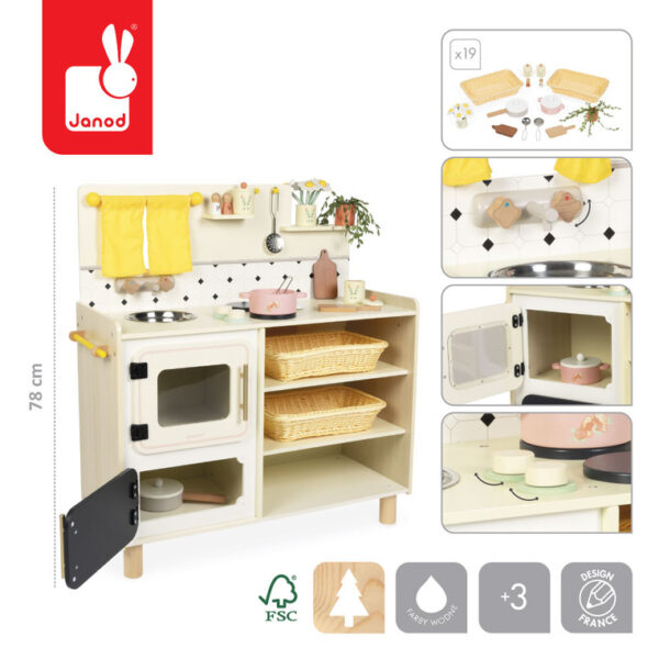 Janod голема дрвена кујна со додатоци